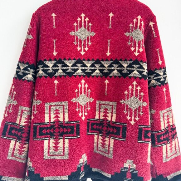 Vintage Northern Reflections Southwestern Print Reversible Fleece Jacket - Picture 5 of 7